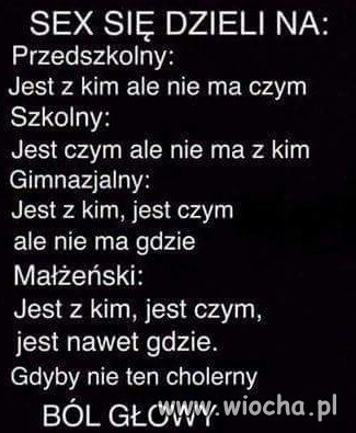  Sex? Dzieli się na...