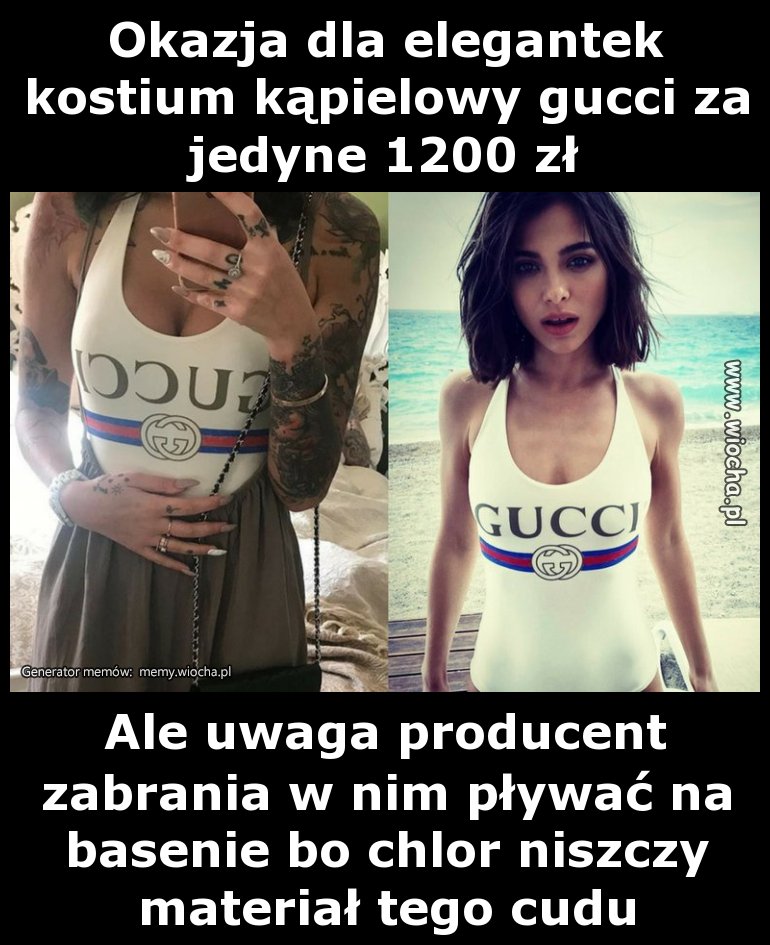 Okazja dla elegantek kostium kąpielowy gucci za
