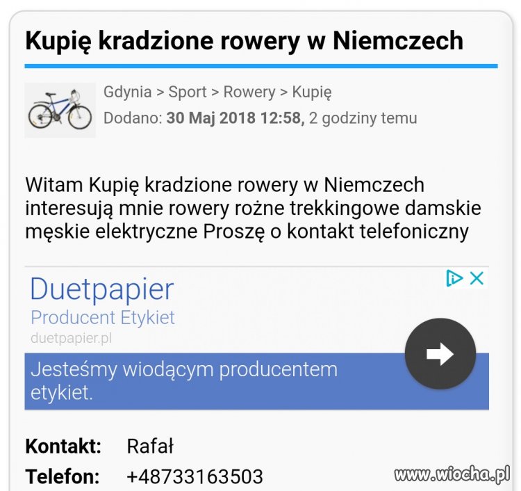 Kradzione Rowery