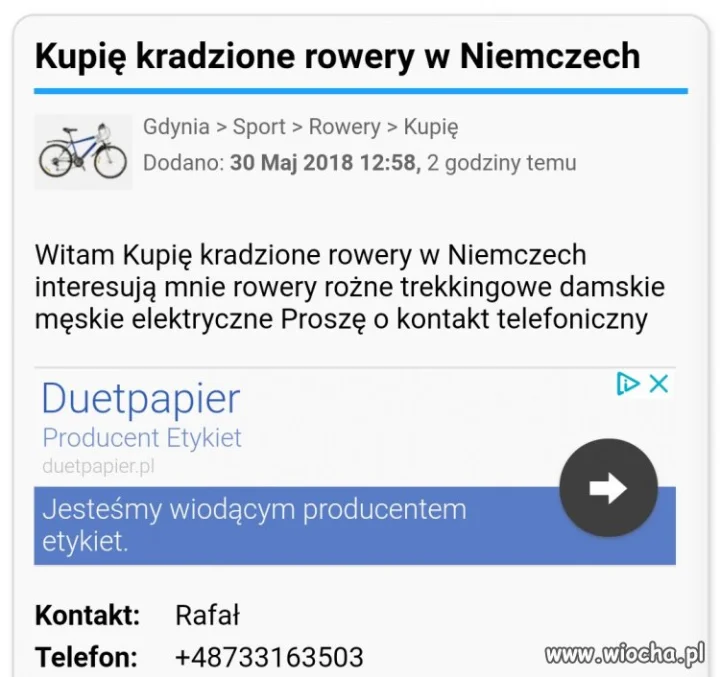 Kradzione Rowery