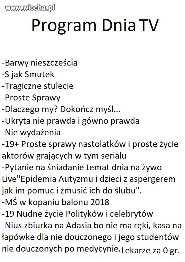 Prośba o zmianę tytułów programów w TV 