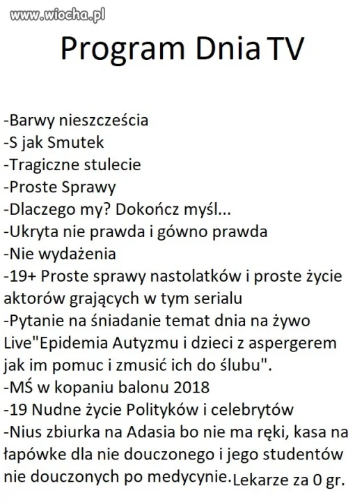 Prośba o zmianę tytułów programów w TV 
