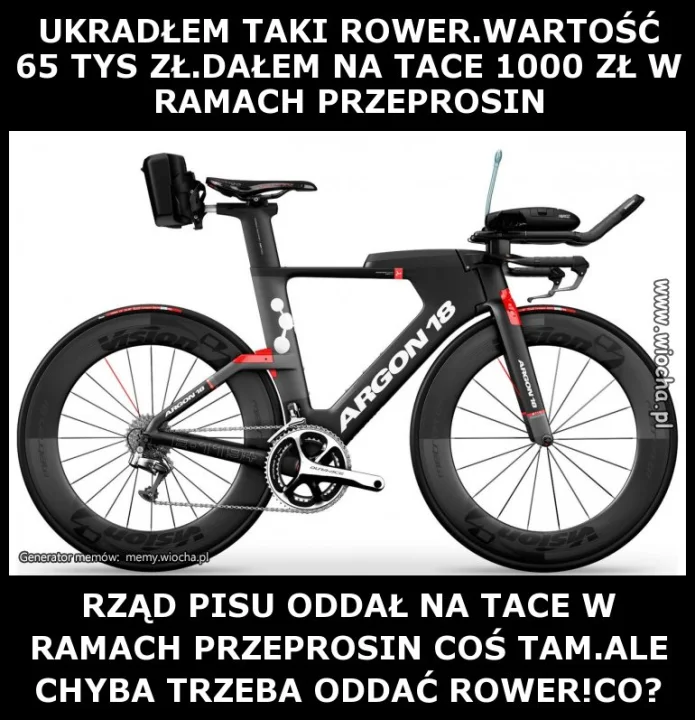 UKRADŁEM TAKI ROWER.WARTOŚĆ 65 TYS ZŁ.DAŁEM NA