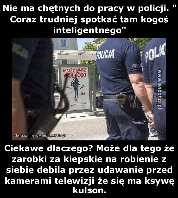 Nie ma chętnych do pracy w policji.