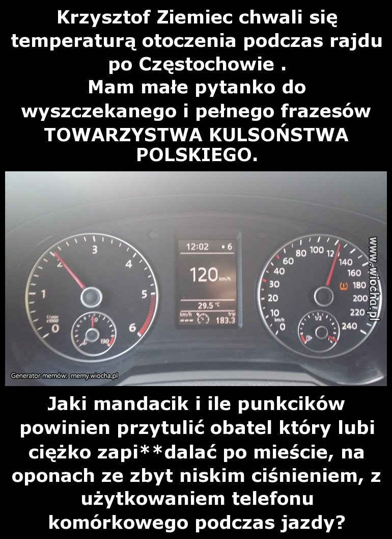 Krzysztof Ziemiec chwali się temperaturą otoczenia