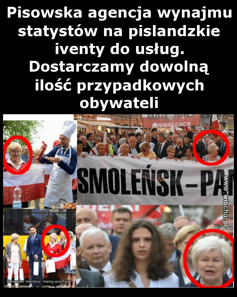 Pisowska agencja wynajmu statystów na pislandzkie