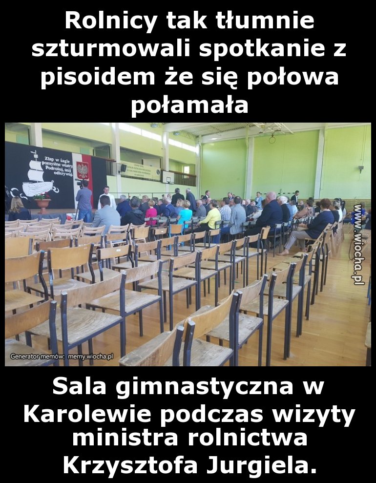 Rolnicy tak tłumnie szturmowali spotkanie z