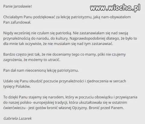 Lekcja patriotyzmu.