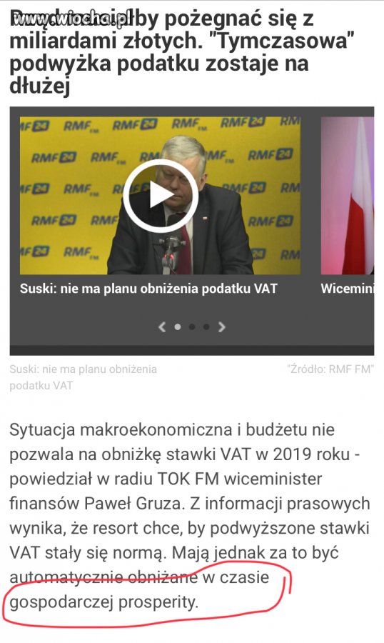 Przecież prosperita trwa wlasnie