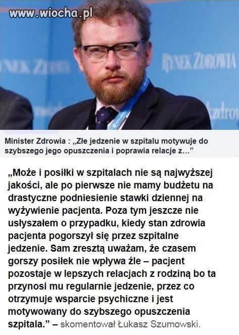 "Złe jedzenie w szpitalu motywuje do jego opuszczenia.."