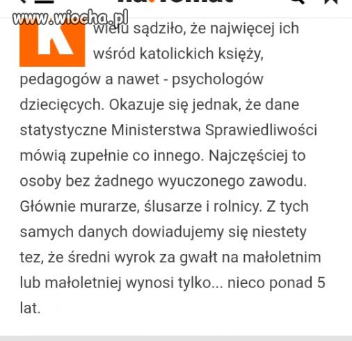 Grupy gdzie najwięcej występuje pedofili