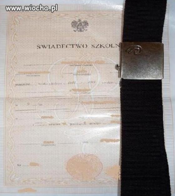 świadectwo z paskiem