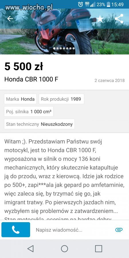 W trakcie poszukiwania motoru.