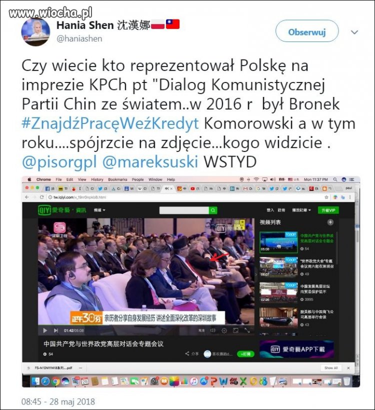 Co min.Suski robił w Cinach ?