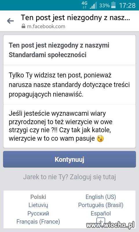 Zobaczcie za co dostałem bana na 30 dni od fejsbuka