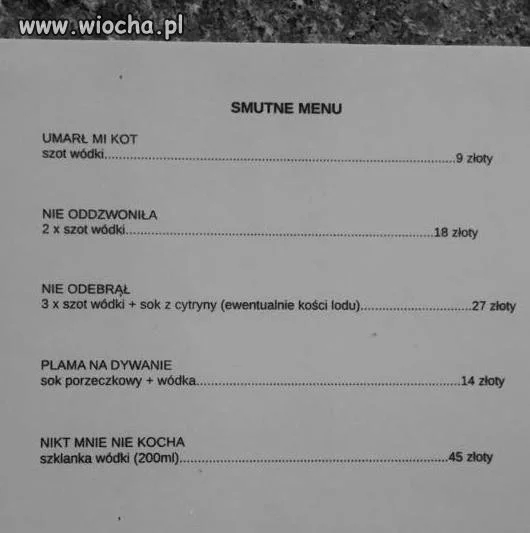 Smutne menu