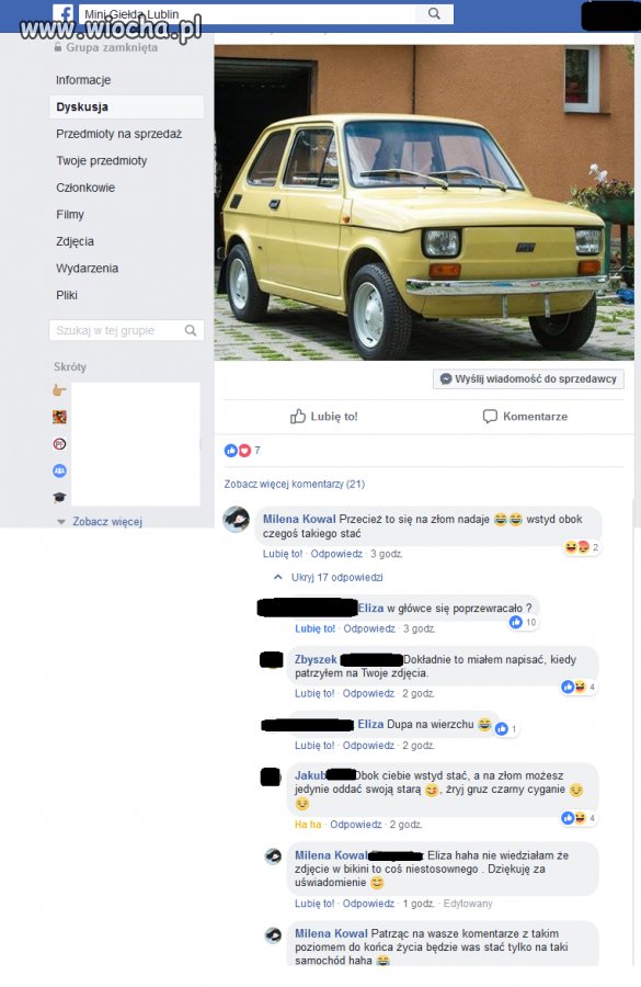 Malucha mnie tu obraża