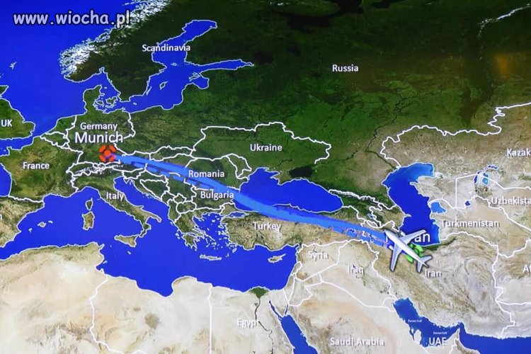 Mapa Irańskich Linii Lotniczych
