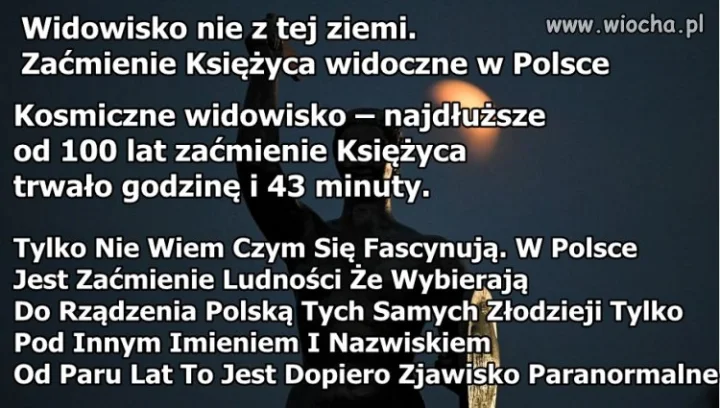 Na niebie zaćmienie księżyca