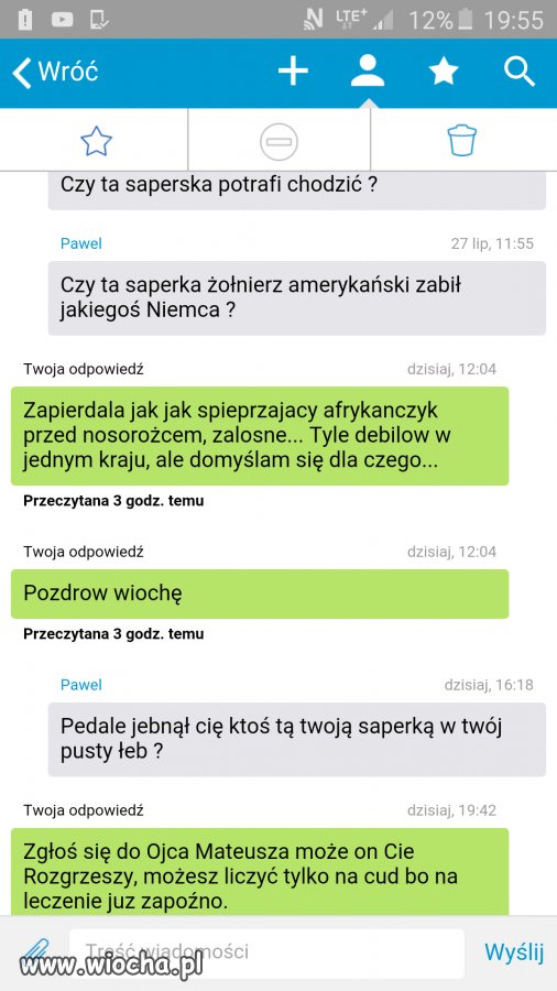 Pozdrowienia dla deb*la z wiochy
