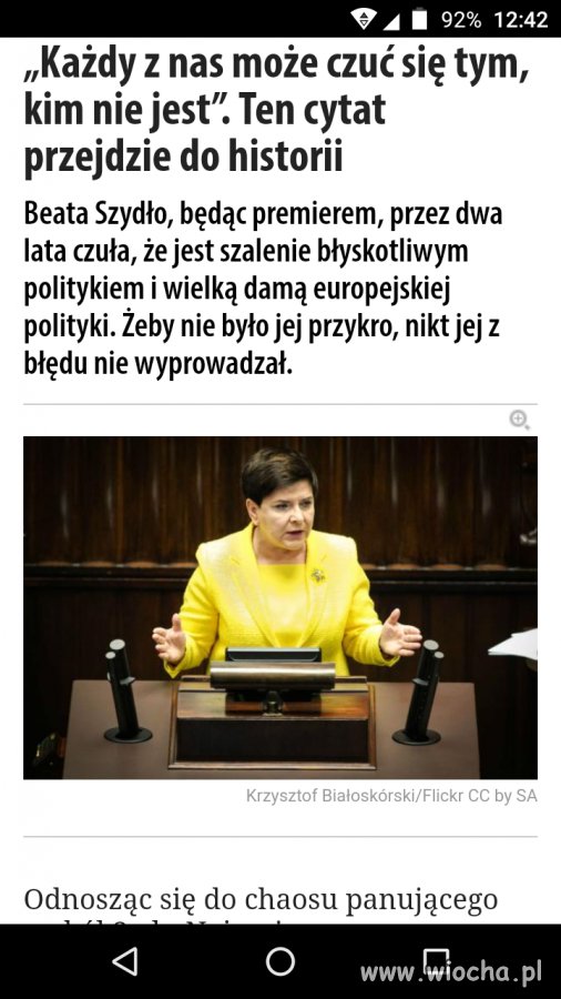 Beatka czuła się premierem