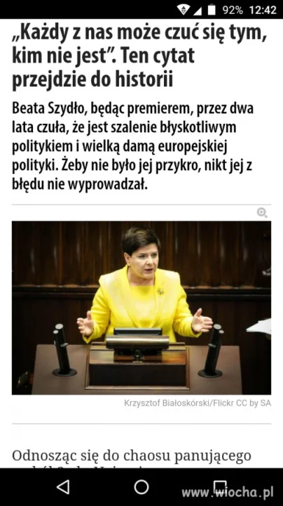 Beatka czuła się premierem