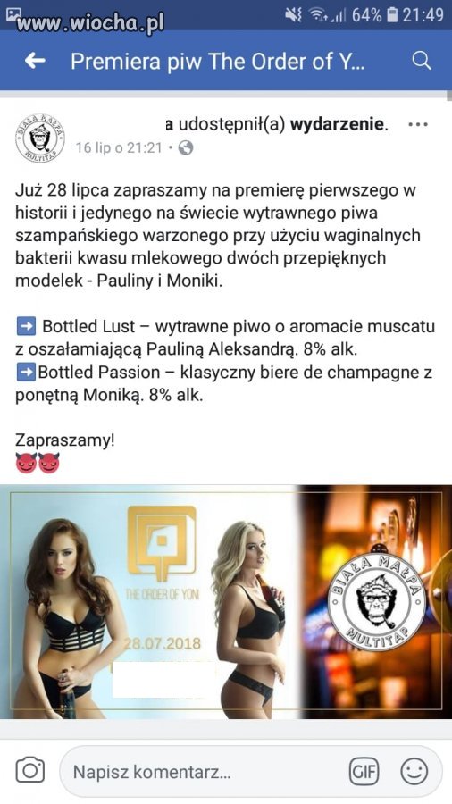 Piwo o delikatnym kobiecym posmaku