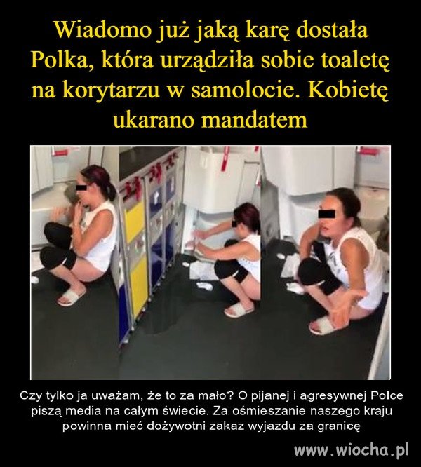 Załatwiła swoją potrzebę fizjologiczną w samolocie