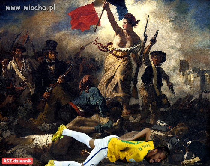 Eugène Delacroix "Neymar wiodący lud na barykady"