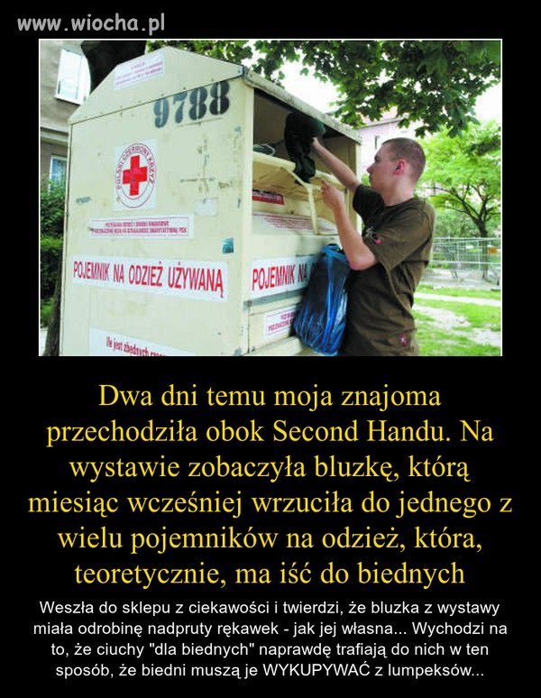 Te ubrania nie trafiają bezpośrednio do biednych.