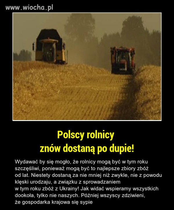 Sabotaż na Polskich rolnikach.