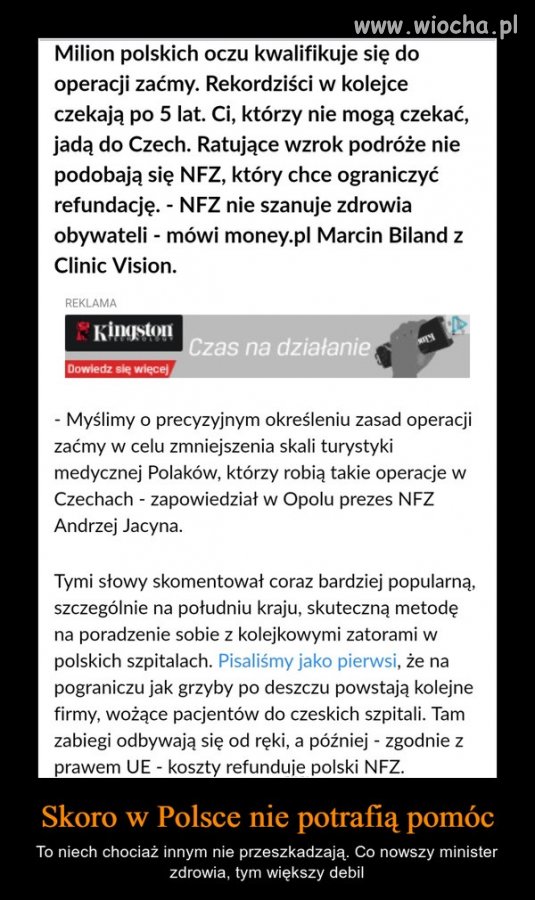 NFZ chce utrudnić Polakom leczenie zaćmy w Czechach. 