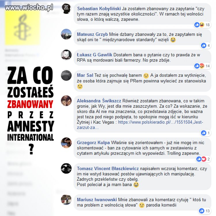 Wolność słowa wg Amnesty International