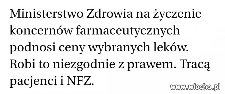 Płacić i modlić się, minister dba o pacjentów.