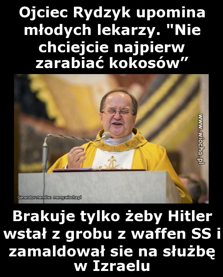 Ojciec Rydzyk upomina młodych lekarzy. "Nie