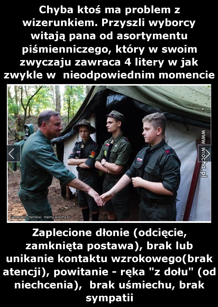 Chyba ktoś ma problem z wizerunkiem. Przyszli