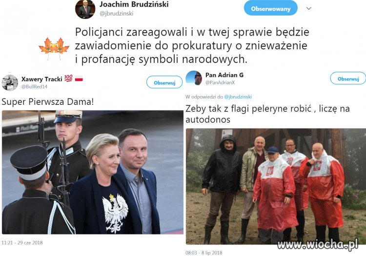 Pan Brudziński ściga za profanowanie godła 