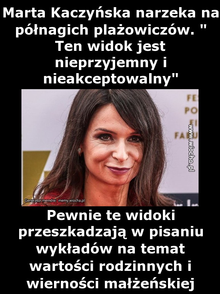 Marta Kaczyńska narzeka na półnagich plażowiczów.