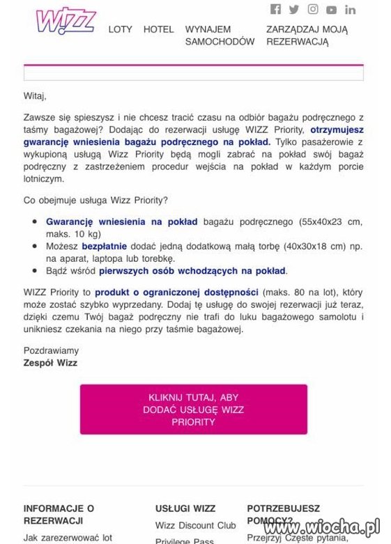 Nowa definicja bagażu podręcznego by Wizzair