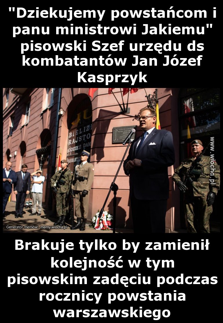 "Dziękujemy powstańcom i panu ministrowi