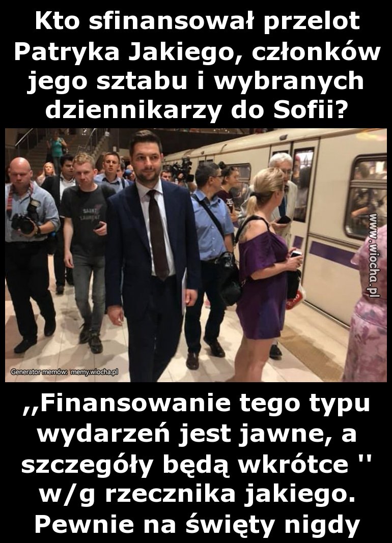 Kto sfinansował przelot Patryka Jakiego, członków