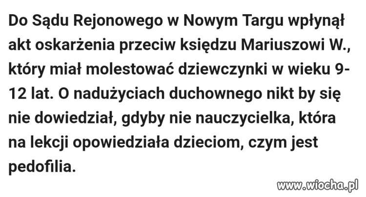 Pedofil wpadł dzięki uświadomieniu dzieci