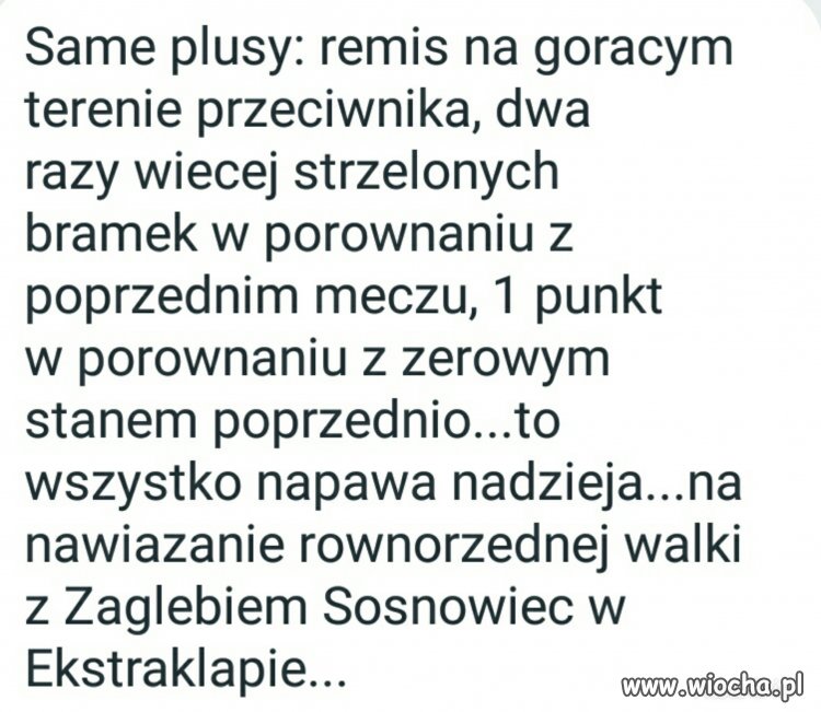 Trafny komentarz po meczu Ległej