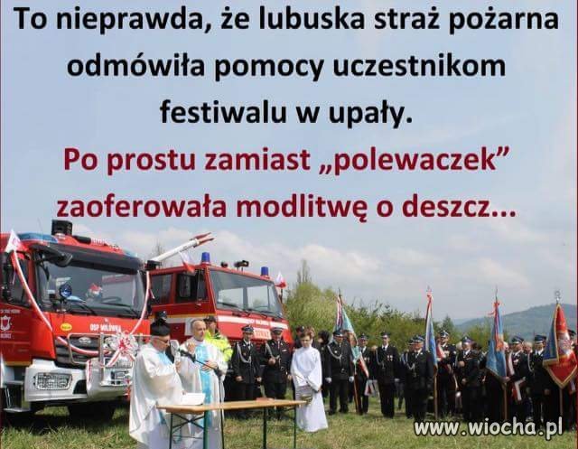 Zamiast polewać to modlitwa