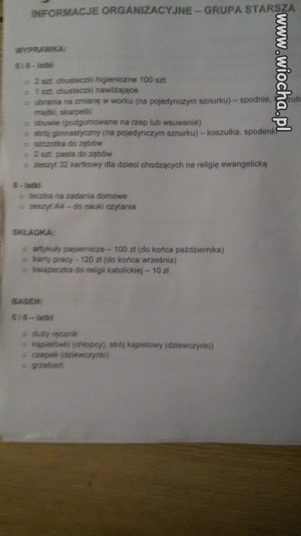 Darmowa edukacja przedszkolaka