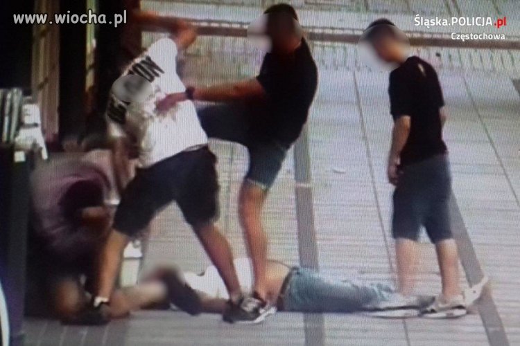 3 ścierwa z Częstochowy pobiły niewinnych ludzi