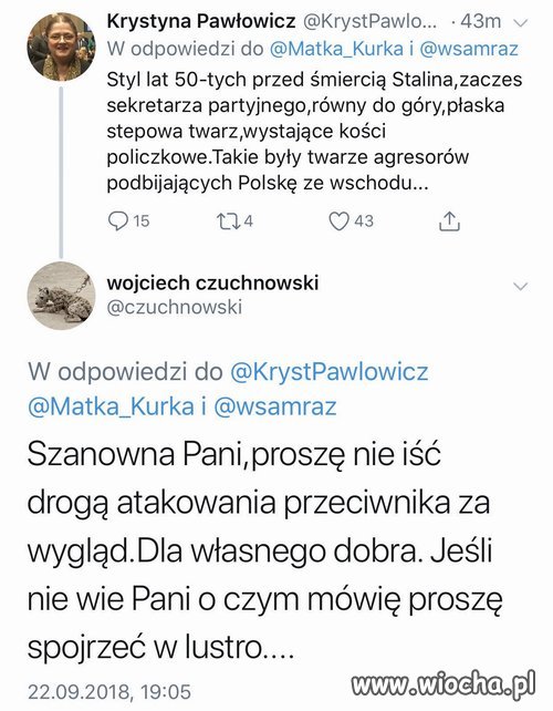 K. Pawłowicz krytykuje wygląd M. Matczaka