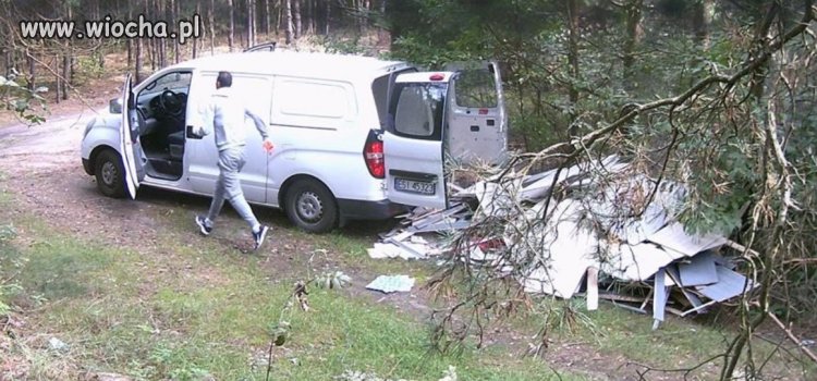 Hurtem na główną: śmiecie przywiozły śmieci do lasu