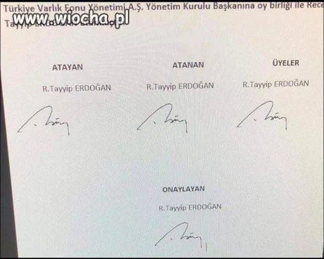  Erdogan zgłosił Erdogana na szefa funduszu