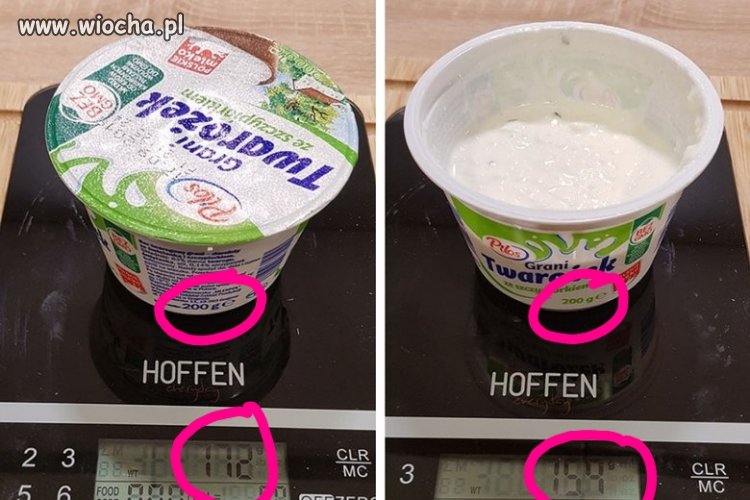 Zaniżona waga serków w lidlu